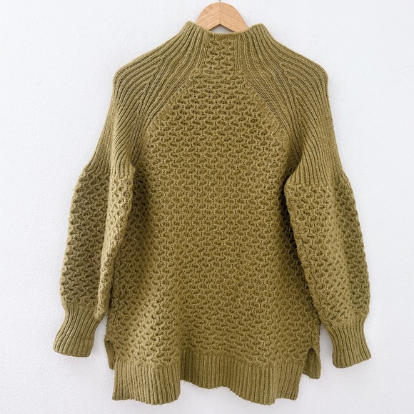 Anthropologie Sweater Bia Mock Neck Tunic Alpaca Blend Medium Balloon Sleeves - Picture 8 of 12
